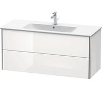 Duravit XSquare Vanity unit à suspension murale 121,0 x 47,8 cm, 2 tiroirs, pour lavabo ME by Starck 233612, XS417402222, XS417402222, Colorazione: Decoro bianco lucido