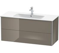 Duravit XSquare Vanity unit à suspension murale 121,0 x 47,8 cm, 2 tiroirs, pour lavabo ME by Starck 233612, XS417408989, XS417408989, Colorazione: Flanella Laccato lucido grigio flanella