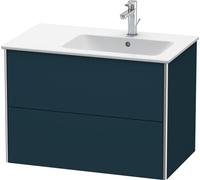Duravit XSquare Vanity unit à suspension murale 81,0 x 47,8 cm, 2 tiroirs, pour lavabo ME by Starck 234683, cuve à droite, XS417709898, XS417709898, Colorazione: Laccato opaco seta blu notte