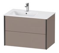 Duravit XViu 4158 Meuble sous-lavabo mural, 2 tiroirs, pour lavabo Me by Starck 234583 Cuve à gauche, 810x480 mm, XV41580B243, XV41580B243, Colorazione: nero opaco/basalto opaco