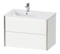Duravit XViu 4158 Meuble sous-lavabo mural, 2 tiroirs, pour lavabo Me by Starck 234583 Cuve à gauche, 810x480 mm, XV41580B279, XV41580B279, Colorazione: nero opaco/noce naturale