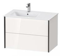 Duravit XViu 4158 Meuble sous-lavabo mural, 2 tiroirs, pour lavabo Me by Starck 234583 Cuve à gauche, 810x480 mm, XV41580B222, XV41580B222, Colorazione: nero/bianco opaco/bianco lucido.