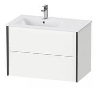 Duravit XViu 4158 Meuble sous-lavabo mural, 2 tiroirs, pour lavabo Me by Starck 234583 Cuve à gauche, 810x480 mm, XV41580B218, XV41580B218, Colorazione: nero opaco / bianco opaco opaco