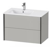 Duravit XViu 4158 Meuble sous-lavabo mural, 2 tiroirs, pour lavabo Me by Starck 234583 Cuve à gauche, 810x480 mm, XV41580B207, XV41580B207, Colorazione: nero opaco / grigio cemento opaco