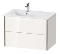 Duravit XViu 4158 Meuble sous-lavabo mural, 2 tiroirs, pour lavabo Me by Starck 234583 Cuve à gauche, 810x480 mm, XV41580B122, XV41580B122, Colorazione: champagne opaco/bianco lucido.