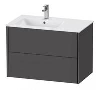 Duravit XViu 4158 Meuble sous-lavabo mural, 2 tiroirs, pour lavabo Me by Starck 234583 Cuve à gauche, 810x480 mm, XV41580B249, XV41580B249, Colorazione: nero opaco/grafite opaco