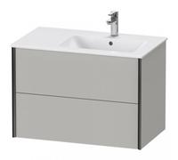 Duravit XViu 4159 Meuble sous-lavabo mural, 2 tiroirs, pour lavabo Me by Starck 234683 Cuvette droite, 810x480 mm, XV41590B207, XV41590B207, Colorazione: nero opaco / grigio cemento opaco