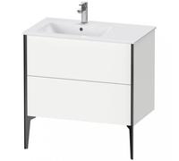 Duravit XViu 4486 Meuble sous-lavabo vertical, 2 tiroirs, pour lavabo ME by Starck 234583 Cuve à gauche, 810x480 mm, XV44860B218, XV44860B218, Colorazione: nero opaco / bianco opaco opaco