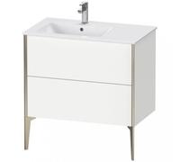 Duravit XViu 4486 Meuble sous-lavabo vertical, 2 tiroirs, pour lavabo ME by Starck 234583 Cuve à gauche, 810x480 mm, XV44860B275, XV44860B275, Colorazione: nero opaco/lino