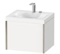 Duravit XViu 4609 meuble lavabo c-bondé, avec 2 trous pour robinet, avec soubassement mural, 1 tiroir, 600x480, XV4609EB286, XV4609EB286, Colorazione: nero opaco / cappuccino cappuccino hgl.