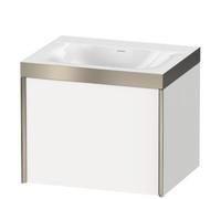 Duravit XViu 4609 meuble lavabo c-bondé, sans trou pour robinet, avec soubassement mural, 1 tiroir, 600x480, XV4609NB286, XV4609NB286, Colorazione: nero opaco / cappuccino cappuccino hgl.