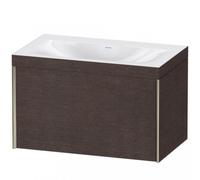 Duravit XViu 4610 Meuble vasque c-bonded, sans trou pour robinet, avec socle suspendu, 1 tiroir, 800x480, XV4610NB171, XV4610NB171, Colorazione: champagne opaco/mediter. rovere