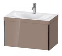 Duravit XViu 4610 Vasque à meuble c-bonded, avec 1 trou pour robinet, avec socle suspendu, 1 tiroir, 800x480, XV4610OB286, XV4610OB286, Colorazione: nero opaco / cappuccino cappuccino hgl.