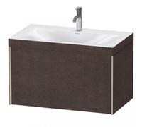Duravit XViu 4610 Vasque à meuble c-bonded, avec 1 trou pour robinet, avec socle suspendu, 1 tiroir, 800x480, XV4610OB171, XV4610OB171, Colorazione: champagne opaco/mediter. rovere