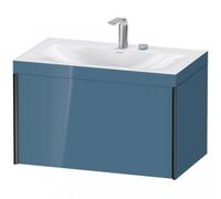Duravit XViu 4610 Vasque à meuble c-bonded, avec 2 trous pour robinet, avec socle suspendu, 1 tiroir, 800x480, XV4610EB247, XV4610EB247, Colorazione: nero opaco / pietra blu hgl.