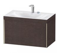 Duravit XViu 4610 Vasque à meuble c-bonded, avec 2 trous pour robinet, avec socle suspendu, 1 tiroir, 800x480, XV4610EB171, XV4610EB171, Colorazione: champagne opaco/mediter. rovere
