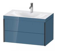 Duravit XViu 4615 Vasque à meuble c-bonded, avec 1 trou pour robinet, avec socle suspendu, 2 tiroirs, 800x480, XV4615OB247, XV4615OB247, Colorazione: nero opaco / pietra blu hgl.
