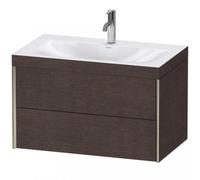Duravit XViu 4615 Vasque à meuble c-bonded, avec 1 trou pour robinet, avec socle suspendu, 2 tiroirs, 800x480, XV4615OB171, XV4615OB171, Colorazione: champagne opaco/mediter. rovere