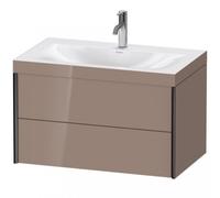 Duravit XViu 4615 Vasque à meuble c-bonded, avec 1 trou pour robinet, avec socle suspendu, 2 tiroirs, 800x480, XV4615OB286, XV4615OB286, Colorazione: nero opaco / cappuccino cappuccino hgl.