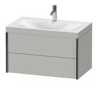 Duravit XViu 4615 Vasque à meuble c-bonded, avec 1 trou pour robinet, avec socle suspendu, 2 tiroirs, 800x480, XV4615OB207, XV4615OB207, Colorazione: nero opaco / grigio cemento opaco