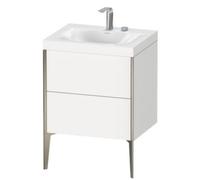 Duravit XViu 4709 meuble lavabo c-bondé, sans trou pour robinet, avec base sur pied, 2 extensions, 600x480, XV4709NB207, XV4709NB207, Colorazione: nero opaco / grigio cemento opaco