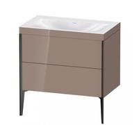 Duravit XViu 4710 Meuble vasque c-bonded, sans trou pour robinet, avec socle sur pied, 2 tiroirs, 800x480, XV4710NB286, XV4710NB286, Colorazione: nero opaco / cappuccino cappuccino hgl.