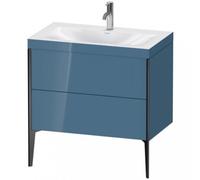Duravit XViu 4710 Vasque à meuble c-bonded, avec 1 trou pour robinet, avec socle sur pied, 2 tiroirs, 800x480, XV4710OB247, XV4710OB247, Colorazione: nero opaco / pietra blu hgl.