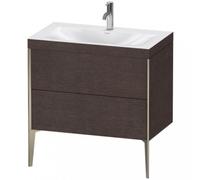 Duravit XViu 4710 Vasque à meuble c-bonded, avec 1 trou pour robinet, avec socle sur pied, 2 tiroirs, 800x480, XV4710OB171, XV4710OB171, Colorazione: champagne opaco/mediter. rovere