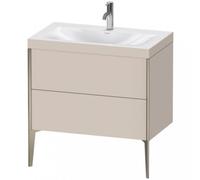 Duravit XViu 4710 Vasque à meuble c-bonded, avec 1 trou pour robinet, avec socle sur pied, 2 tiroirs, 800x480, XV4710OB191, XV4710OB191, Colorazione: champagne opaco/taupe
