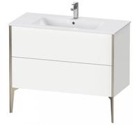 Duravit XViuu 4483 Meuble sous-lavabo vertical, 2 tiroirs, pour lavabo ME by Starck 233610, 1010x480 mm, XV44830B279, XV44830B279, Colorazione: nero opaco/noce naturale