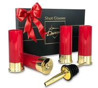 Durawe Company Bicchieri da shot calibro 12, confezione regalo da 4, bicchierini da sparo, alcool, ottima idea per uomini, mini tazze, per whisky, rum, tequila, liquori,ecc