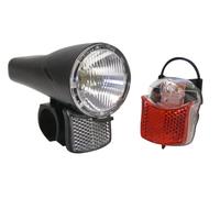 Durca - Set con fanale Anteriore e Posteriore, a Batteria, fissabile con Clip