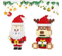 Durdiiy Set di costruzione natalizia, Giocattoli Natalizi Babbo Natale e renna o albero di Natale e pupazzo di neve per la Camera da Letto o come Decorazione di Casa,Regalo per Ragazza o Ragazzo (A)