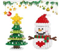 Durdiiy Set di costruzione natalizia, Giocattoli Natalizi Babbo Natale e renna o albero di Natale e pupazzo di neve per la Camera da Letto o come Decorazione di Casa,Regalo per Ragazza o Ragazzo (B)