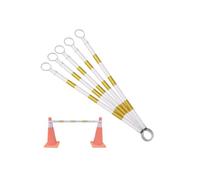 Durevole Asta Di Collegamento Coni Stradali Kit Di Barre A Cono Leggero Per Traffico Barriera Conica Per Traffico Estensibile Per Controllo Vialetto/folla(White and Yellow,5Pcs)