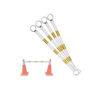 Durevole Asta Di Collegamento Coni Stradali Kit Di Barre A Cono Leggero Per Traffico Barriera Conica Per Traffico Estensibile Per Controllo Vialetto/folla(White and Yellow,4Pcs)