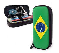 Durevole Astuccio Portamatite Flag Of Brazil Astuccio Cartoleria Cerniera Doppio Porta Matite Per Ragazzi, Adulto, Collegio, 20X9X4Cm