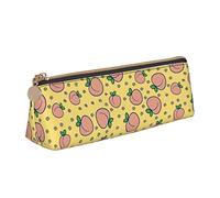 Durevole Astuccio Portapenne Watercolor Peach And Leaves Pattern Astucci Matite Astucci per Adulto Adolescente Università