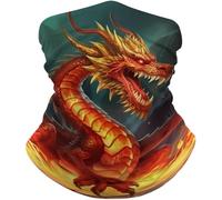 Durevole Bandana,Dragon King in Fire,Ghetta da Collo Elegante Sciarpa a Tubo per attività Donna Adulto 26X30cm