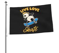 Durevole Bandiera doppia faccia Live Love Skate Flag Doppia faccia Bandiera in poliestere 3x5 Ft per Decorazioni per giardino,dormitori