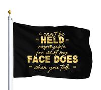 Durevole Bandiera Pirata I Can'T Be Held Responsible For What My Face Does When You Talk Bandiere Resistente Allo Scolorimento Flag Per Bar All'Aperto Decorazione 90X150Cm