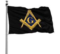 Durevole Bandiere Da Balcone Decorative Bandiera Freemason Logo Square And Compass 90X150Cm Bandiera Pirata Per Parata Esterno Balcone