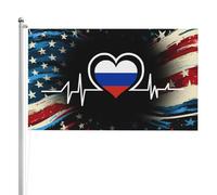 Durevole Bandierine Della Decorazione Russia Flag Heartbeat Resistente Per Celebrazione Interno Bar 90X150Cm