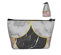 Durevole borsa per il trucco in tessuto Oxford con scaglie di pesce marmo rosa, piccola e leggera cerniera per cosmetici, matite, portamonete, per donne e ragazze