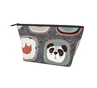 Durevole borsa per trucchi in tessuto Oxford giraffa e simpatici animali, piccola e leggera cerniera per cosmetici, matite, portamonete, per donne e ragazze
