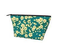 Durevole borsa porta trucchi in tessuto Oxford fiore floreale margherita prugna bossom, piccola e leggera cerniera cosmetica borsa portamonete per donne e ragazze