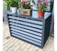 Durevole mini split AC Unit Cover Outdoor Trash Bin Screen Recinzione insonorizzata per giardini, balconi, terrazze e paretiFacile installazione (colore: FOURBLAC)