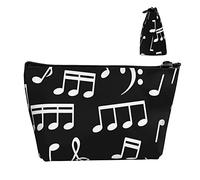 Durevole piccolo organizer per trucchi Borse note musicali, custodia portatile in tessuto Oxford impermeabile leggera per donne ragazze scuola ufficio trasporto all'aperto