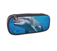 Durevole Porta Matite Sea Dolphin Looking At You Printed Astuccio Cartoleria Superiore Astuccio Portamatite Per Adulto, Insegnanti, Collegio, 20X9X4Cm