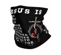 Durevole Sciarpa a Mezza Faccia,Jesus is My God My King My Lord Religion White,Decorazione facciale Elegante Fascia per Capelli per attività Motocicletta Uomo 26X30cm